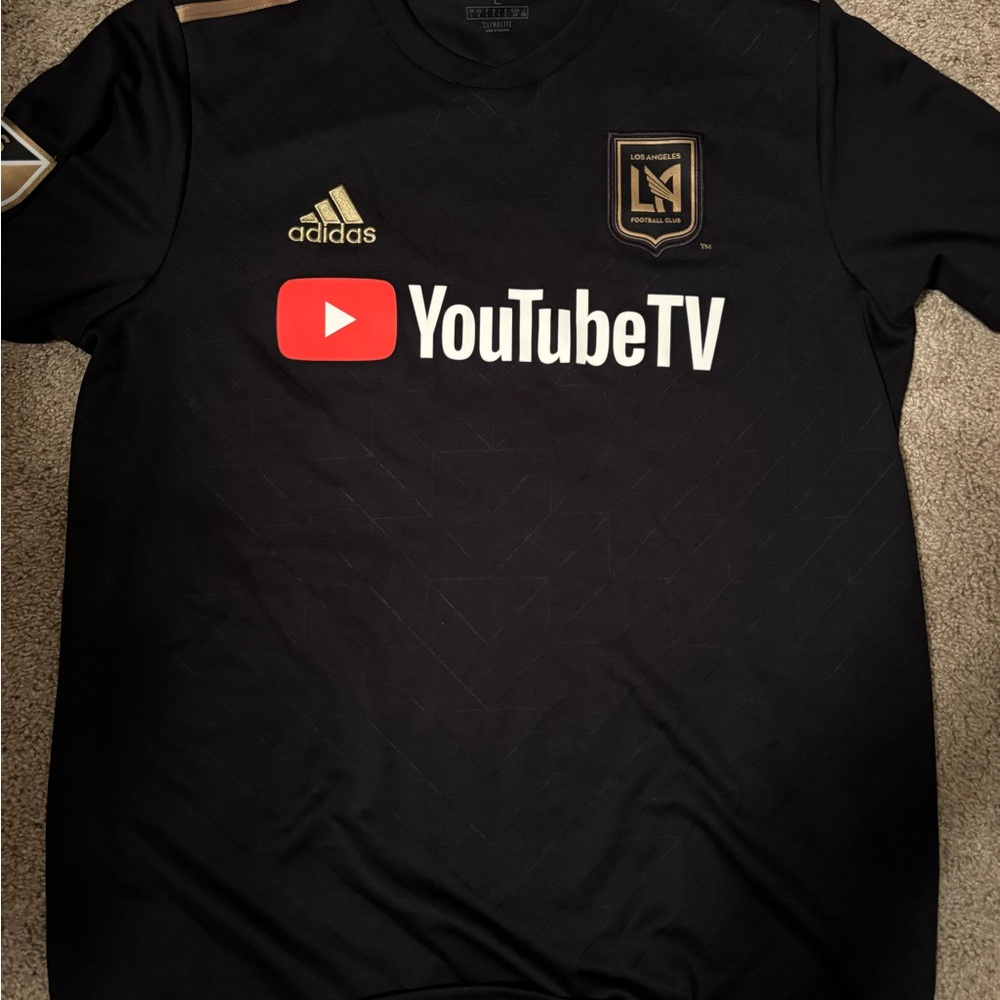 Adidas Black and Gold Soccer Jersey
